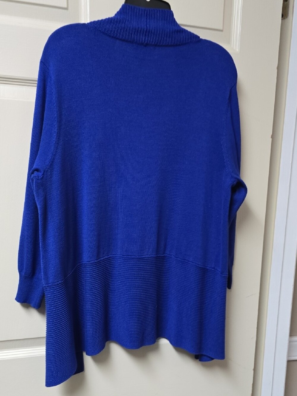 Worthington Royal Blue Open-Front Knit Cardigan with Zip Accents - Picture 5 of 5